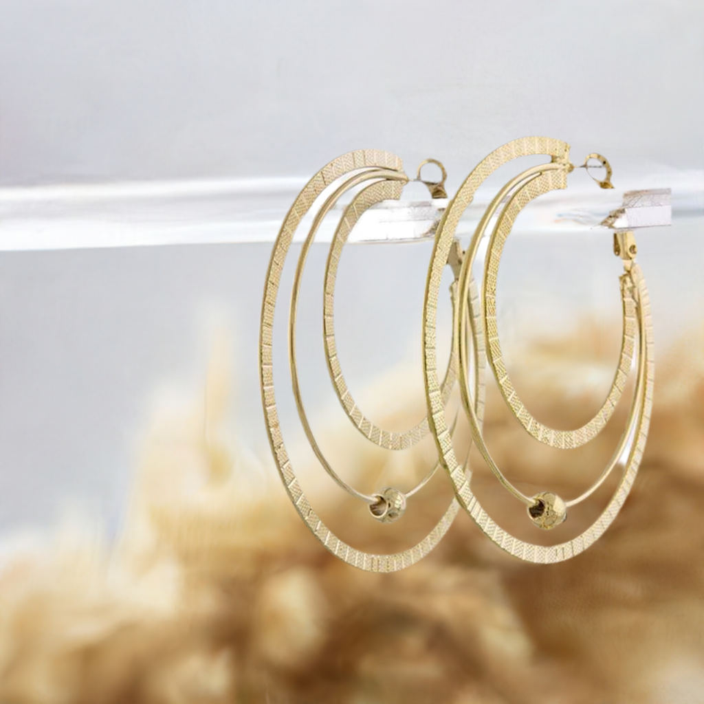 Gold Ball Hoop Earrings for Women - M H W ACCESSORIES LLC