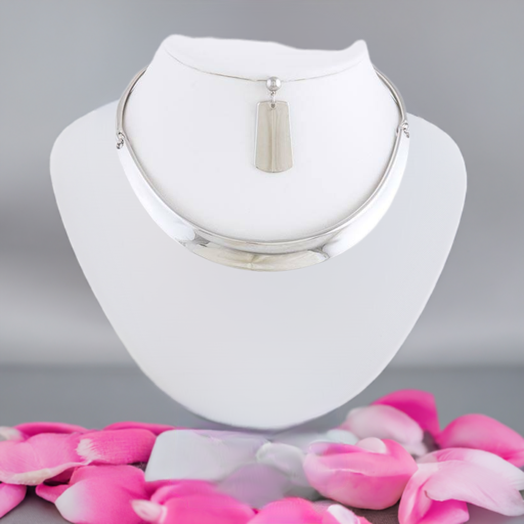 Silver Collar Necklace Jewelry Set-M H W ACCESSORIES - M H W ACCESSORIES LLC