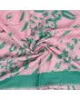 Pink & Green Leopard Print Kimono Poncho With Tassel for Women