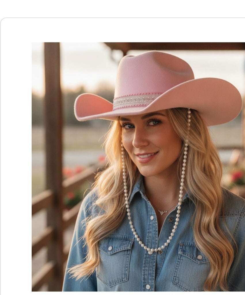 Zig Zag Pattern Band Pink Western Cowboy Hat M H W ACCESSORIES LLC Zig Zag Pattern Band Pink Western Cowboy Hat
