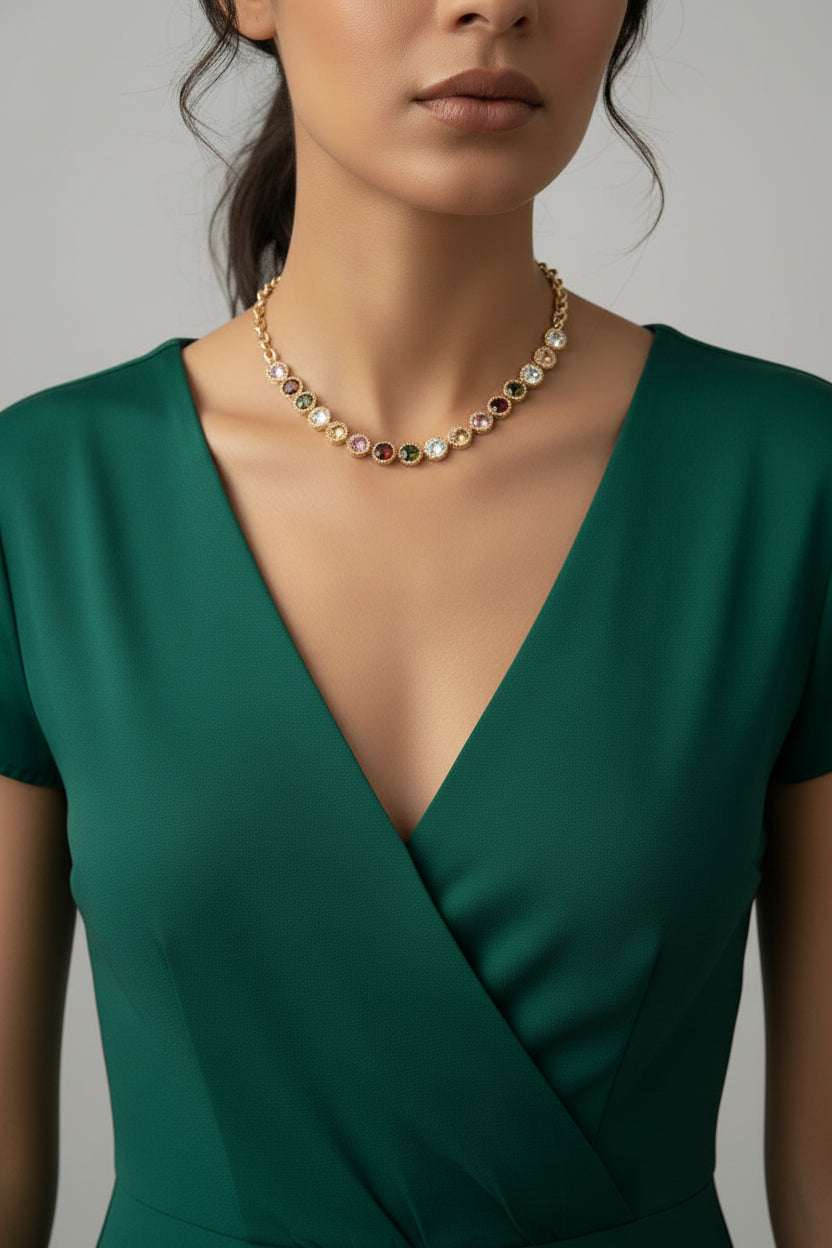 Rhinestone Necklace M H W ACCESSORIES LLC Rhinestone Necklace