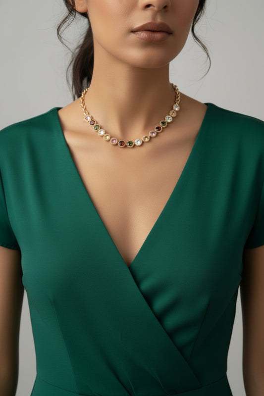 Rhinestone Necklace M H W ACCESSORIES LLC Rhinestone Necklace