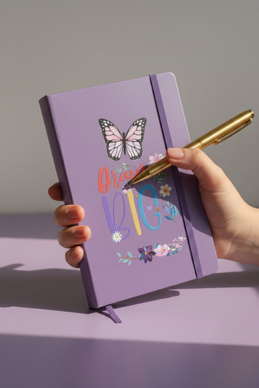 Dream Big Butterfly Purple Lined Writing Journal M H W ACCESSORIES LLC Dream Big Butterfly Purple Lined Writing Journal