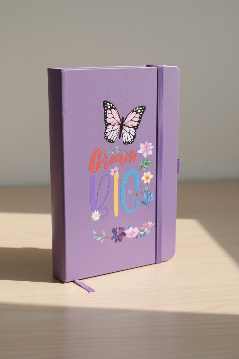 Dream Big Butterfly Purple Lined Writing Journal M H W ACCESSORIES LLC Dream Big Butterfly Purple Lined Writing Journal
