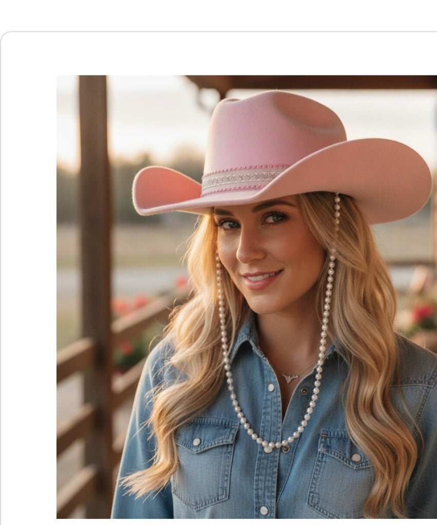 Zig Zag Pattern Band Pink Western Cowboy Hat M H W ACCESSORIES LLC Zig Zag Pattern Band Pink Western Cowboy Hat
